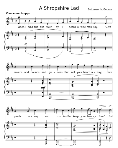 When I was One-and-Twenty (A Shropshire Lad)