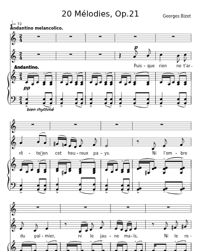 Adieux de l'hôtesse arabe (20 Mélodies, Op.21)