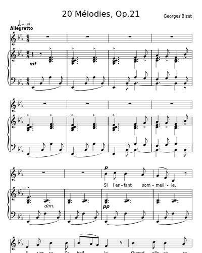 Berceuse (20 Mélodies, Op.21)