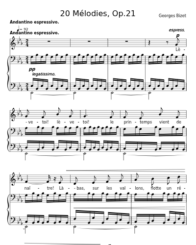 Chanson d'avril (20 Mélodies, Op.21)