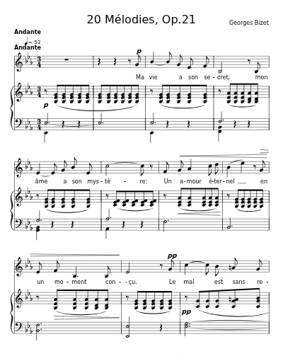 Ma vie a son secret (20 Mélodies, Op.21) preview