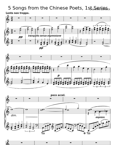 The Old Fisherman of the Mists and Waters (5 Songs from the Chinese Poets, 1st Series) sheet music preview