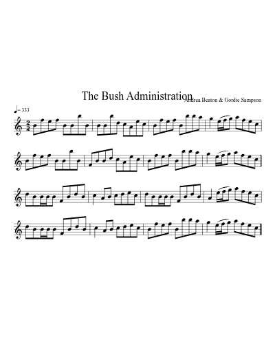 The Bush Administration sheet music preview