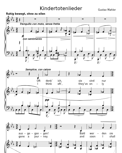 Oft denk’ ich, sie sind nur ausgegangen (Kindertotenlieder)