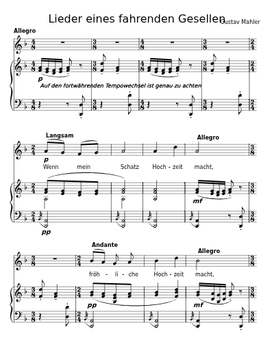 Wenn mein Schatz Hochzeit macht (Lieder eines fahrenden Gesellen)