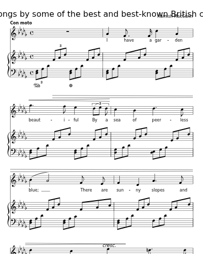 A Song of the South (12 New Songs by some of the best and best-known British composers) preview