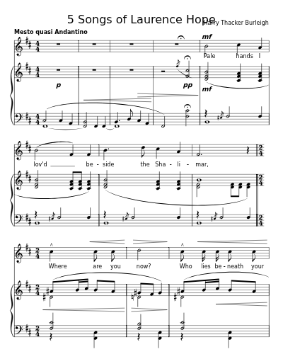 Kashmiri Song (5 Songs of Laurence Hope)