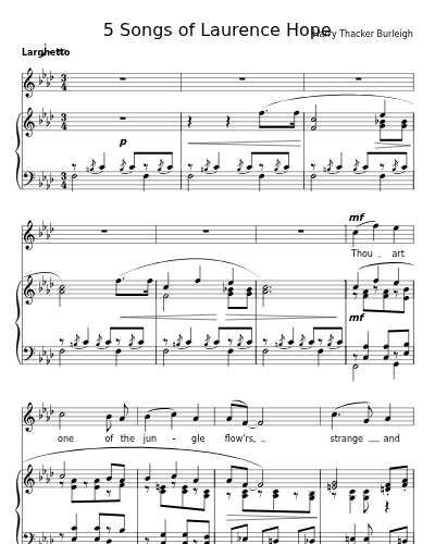 The Jungle Flower (5 Songs of Laurence Hope)