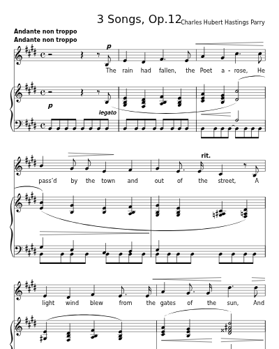 The Poet's Song (3 Songs, Op.12) sheet music preview