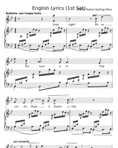 Good night (English Lyrics (1st Set)) preview