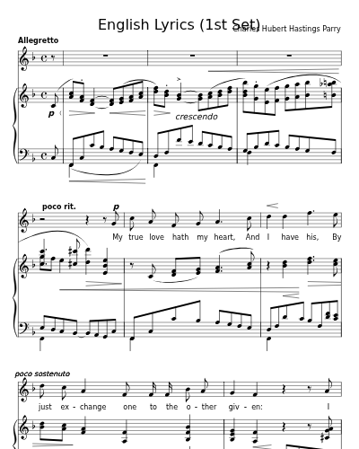 My true love hath my heart (English Lyrics (1st Set))