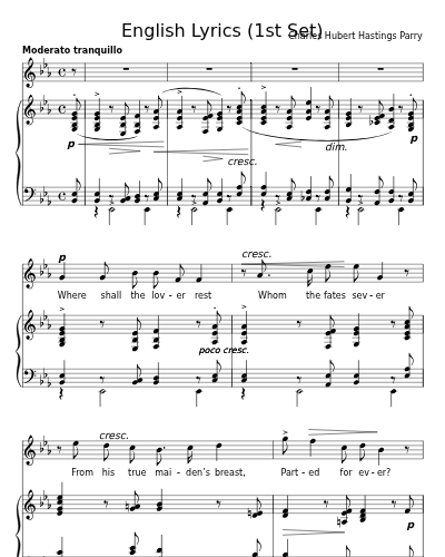 Where shall the lover rest (English Lyrics (1st Set))