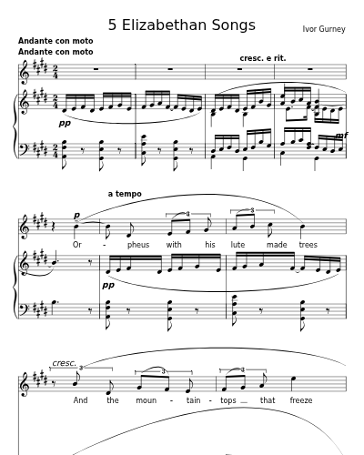 Orpheus (5 Elizabethan Songs)