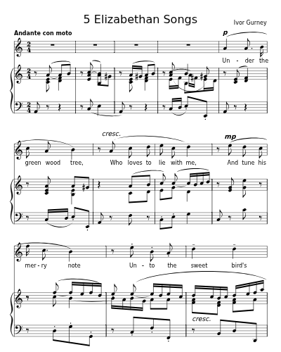 Under the Greenwood Tree (5 Elizabethan Songs)