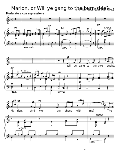 Marion, or Will ye gang to the burn side?