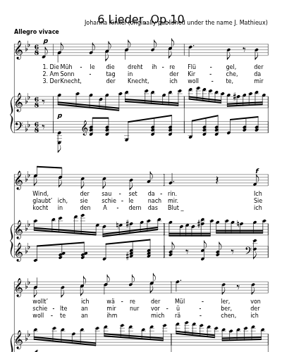 Der Müllerinn Nachbar (6 Lieder, Op.10)