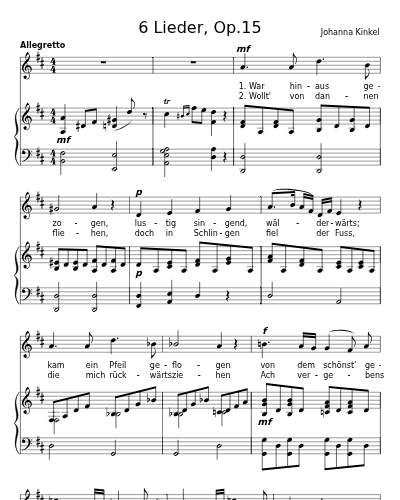 "War hinaus gezogen, lustig singend, wälderwärts" [untitled] (6 Lieder, Op.15)