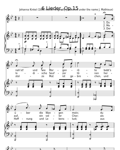 Du nah'st! (6 Lieder, Op.15)