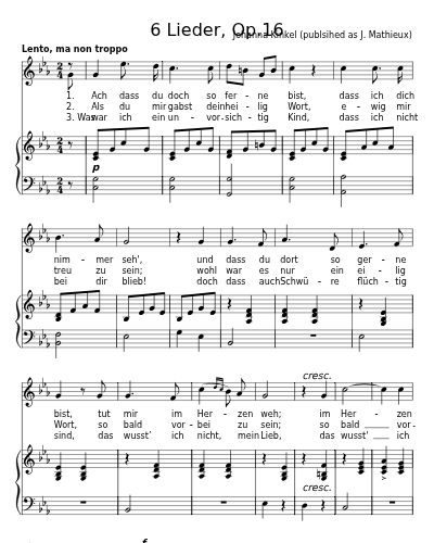 Klage (6 Lieder, Op.16)