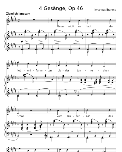 An die Nachtigall (4 Gesänge, Op.46) preview