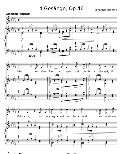 Die Kränze (4 Gesänge, Op.46)