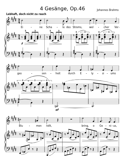 Die Schale der Vergessenheit (4 Gesänge, Op.46)