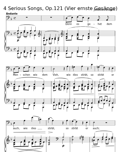 Denn es gehet dem Menschen wie dem Vieh (4 Serious Songs, Op.121 (Vier ernste Gesänge))
