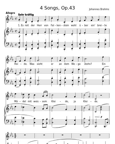Das Lied vom Herrn von Falkenstein (4 Songs, Op.43)