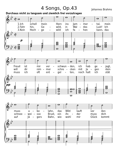 Ich schell mein Horn ins Jammertal (4 Songs, Op.43)