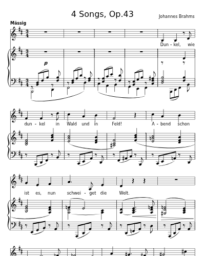 Von ewiger Liebe (4 Songs, Op.43)