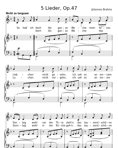 Sonntag (5 Lieder, Op.47)