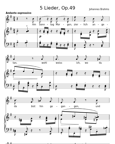 Am Sonntag Morgen (5 Lieder, Op.49)
