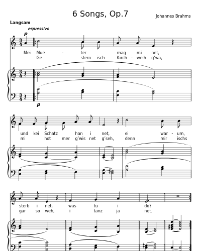 Die Trauernde (6 Songs, Op.7)