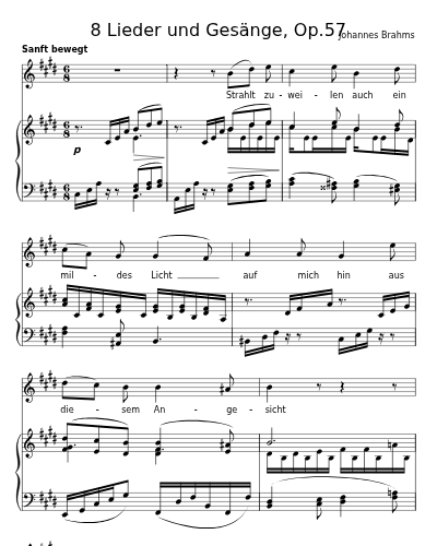 Strahlt zuweilen auch ein mildes Licht (8 Lieder und Gesänge, Op.57)