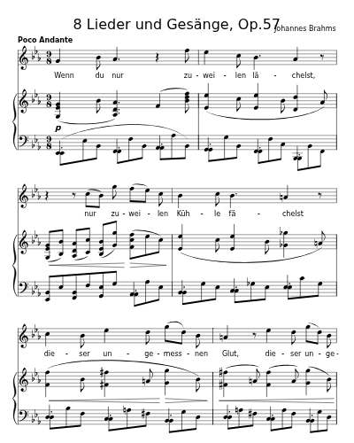 Wenn du auch zuweilen lächelst (8 Lieder und Gesänge, Op.57)