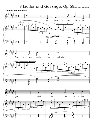 O komme, holde Sommernacht (8 Lieder und Gesänge, Op.58)