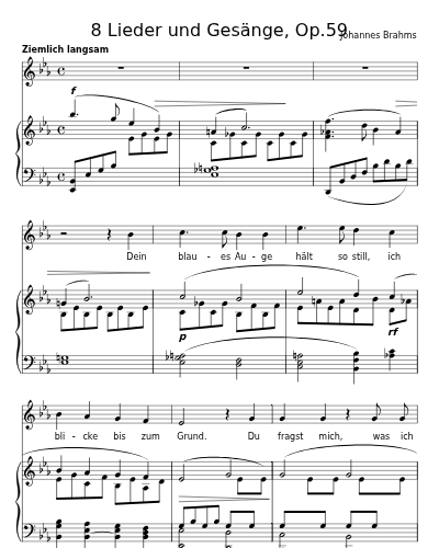 Dein blaues Auge (8 Lieder und Gesänge, Op.59)