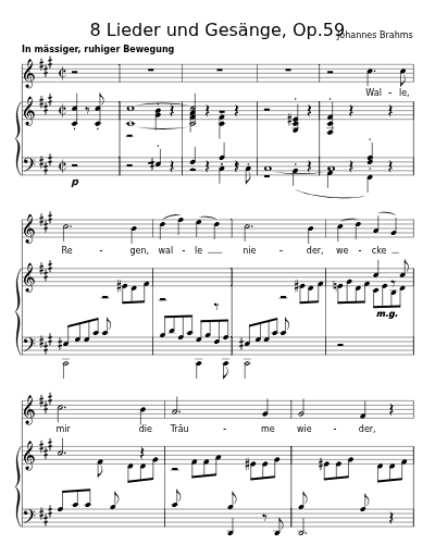 Regenlied (8 Lieder und Gesänge, Op.59)