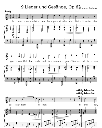 Erinnerung (9 Lieder und Gesänge, Op.63)