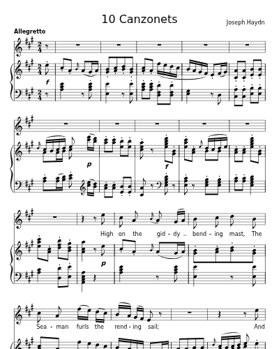 Sailor's Song, Hob.XXVIa:31 (10 Canzonets)