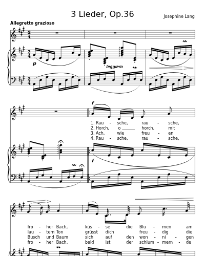 Rausche, rausche, froher Bach! (3 Lieder, Op.36)