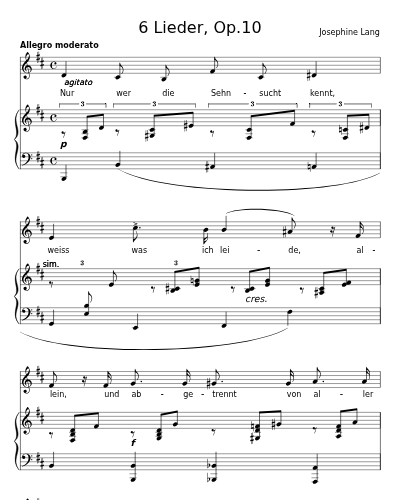 Mignons Klage (6 Lieder, Op.10)