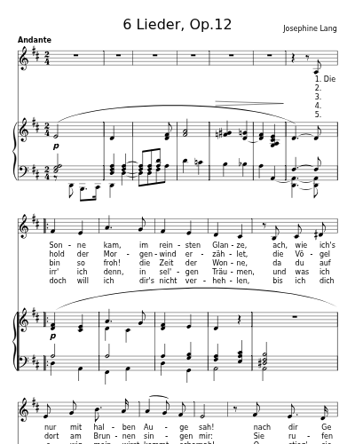 O wärst du da (6 Lieder, Op.12)