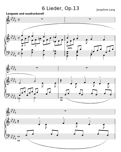 Namenlos (6 Lieder, Op.13) sheet music preview