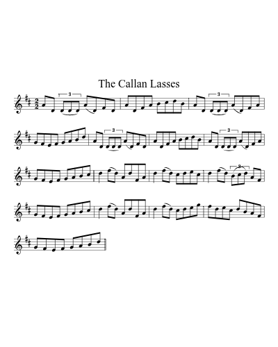 The Callan Lasses sheet music preview