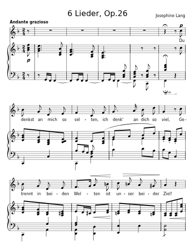 Du denkst an mich so selten (6 Lieder, Op.26)