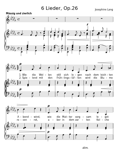 Frühes Sterben (6 Lieder, Op.26) preview