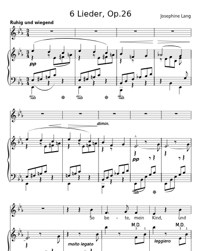 Wiegenlied (6 Lieder, Op.26) sheet music preview
