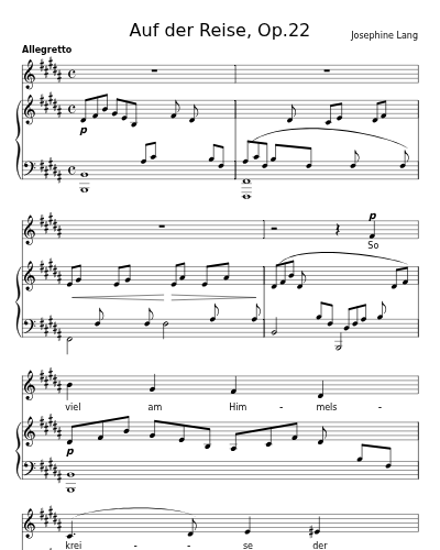 Auf der Reise, Op.22 sheet music preview