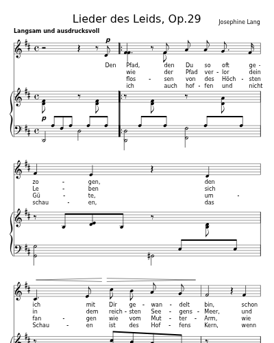 Der Pfad den Du so oft gezogen (Lieder des Leids, Op.29)